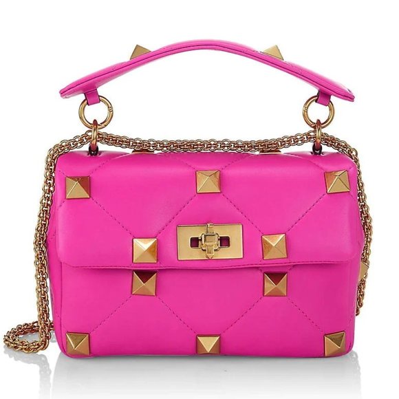Valentino Garavani Handbags - Valentino Garavani Medium Roman Stud Leather Shoulder Bag